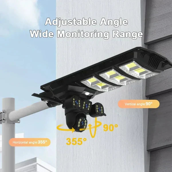 Camera 4G cu Lampa Solara 450W Stradala LED, 2 in 1, Camera De Supraveghere 360, 9 MP, Night Vision, Rotativa [2]
