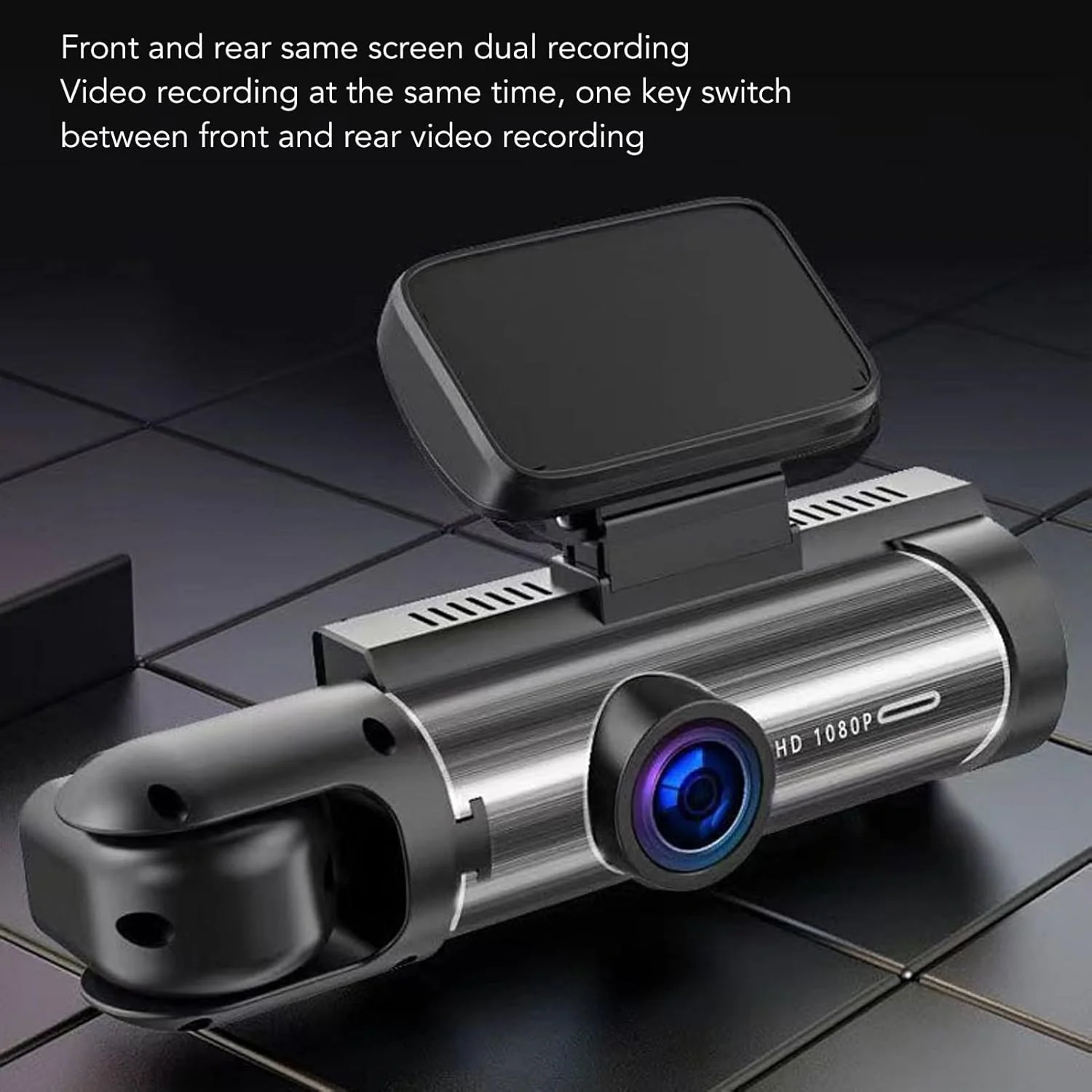 Camera Auto DVR Dubla Fata/Spate 3.16", Full HD 1080P, G-Senzor, IR, 170°, Argintiu [15]