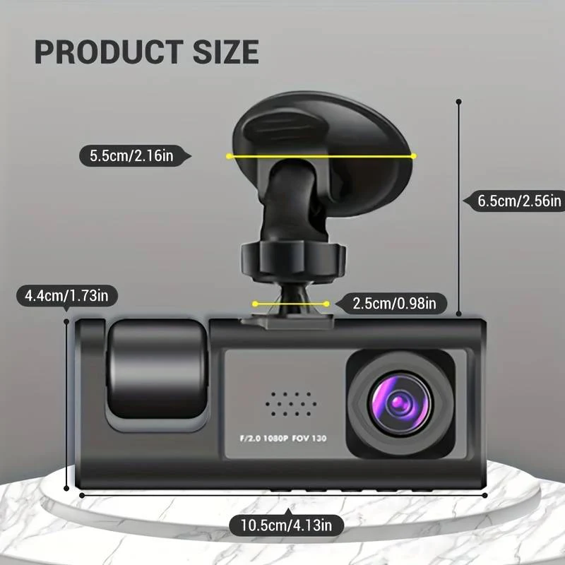 Camera auto tripla FullHD, 3 camere-fata/spate/interior, ecran 2'', G Senzor [3]