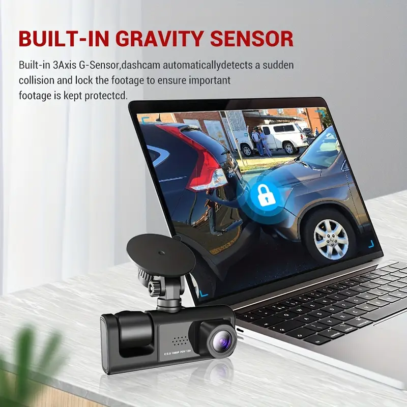Camera auto tripla FullHD, 3 camere-fata/spate/interior, ecran 2'', G Senzor [6]