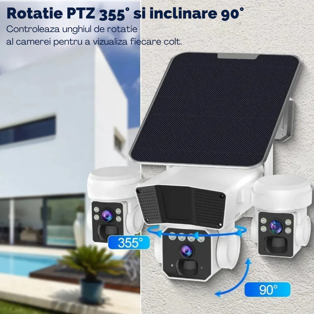 Camera crocodil solar 4G multi-lentile, 12MP, panou solar 20W, stocare in cloud si SD, Rezistenta la apa IP66, Urmarire persoane [2]