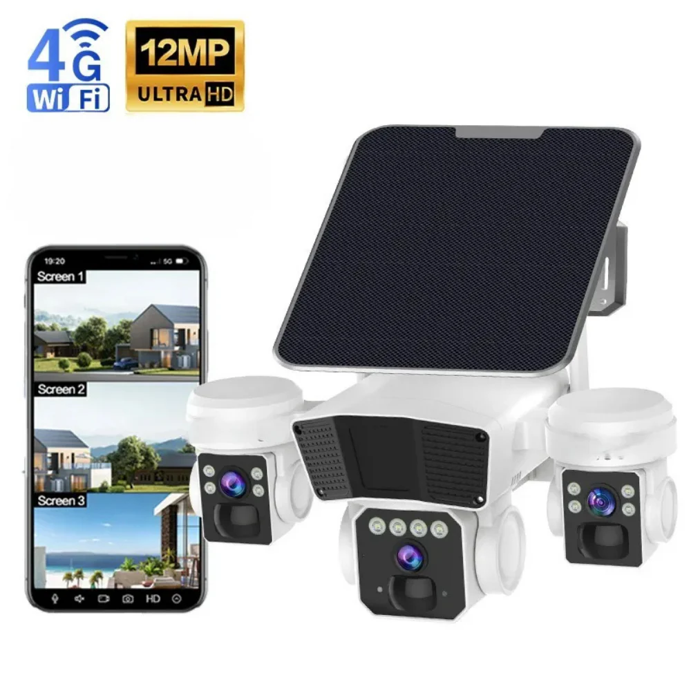 Camera crocodil solar 4G multi-lentile, 12MP, panou solar 20W, stocare in cloud si SD, Rezistenta la apa IP66, Urmarire persoane [1]