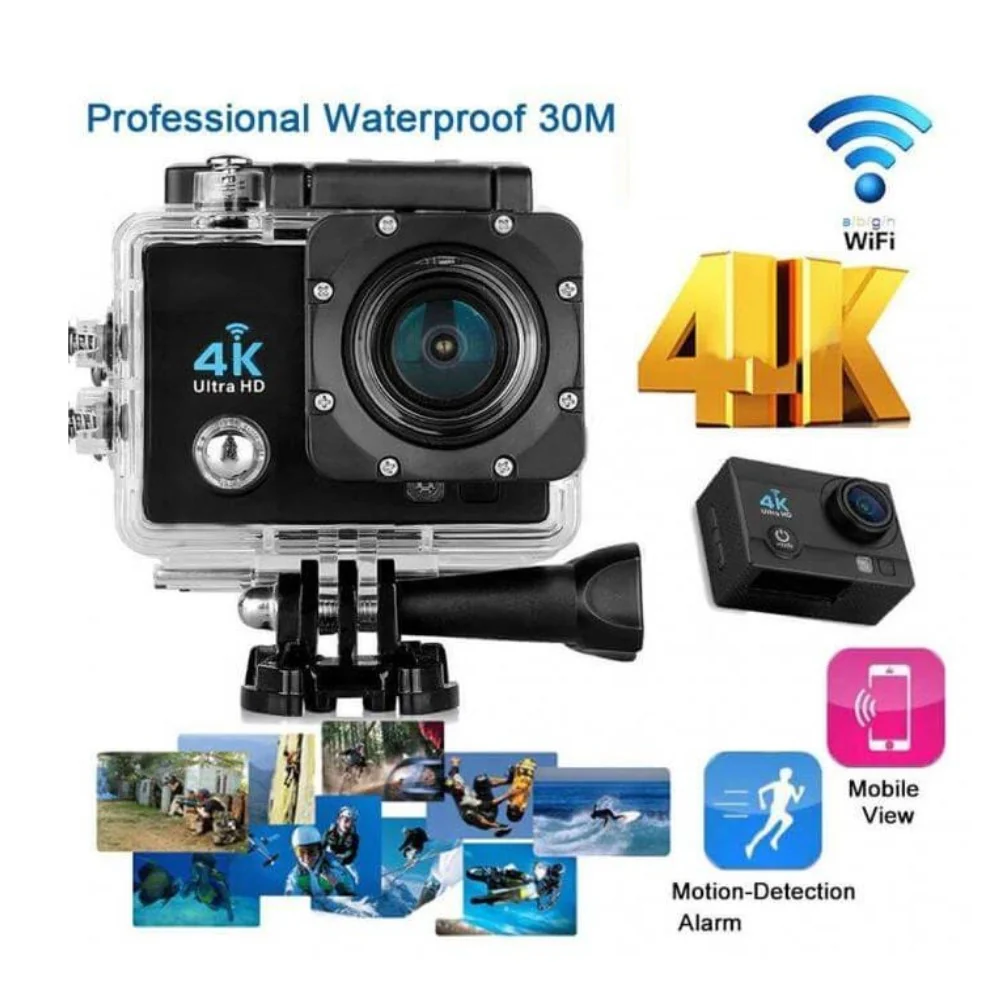 Camera de actiune 4K Ultra HD, WiFi, Impermeabila + Accesorii [8]