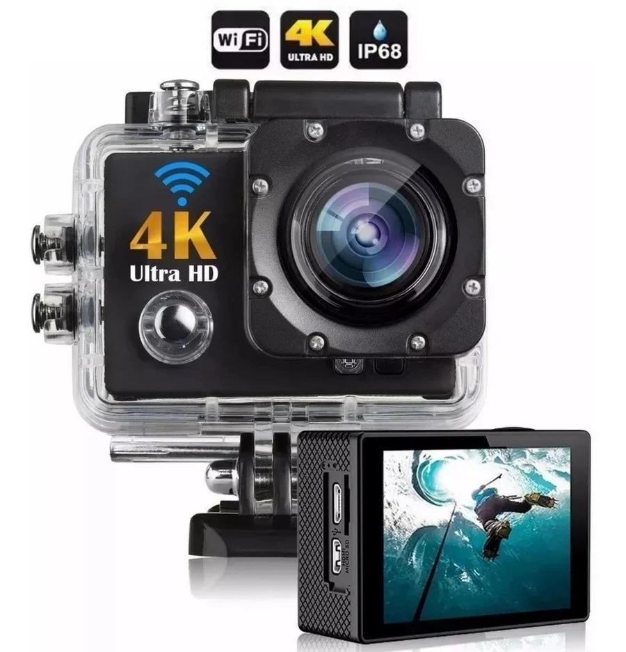 Camera de actiune 4K Ultra HD, WiFi, Impermeabila + Accesorii [9]