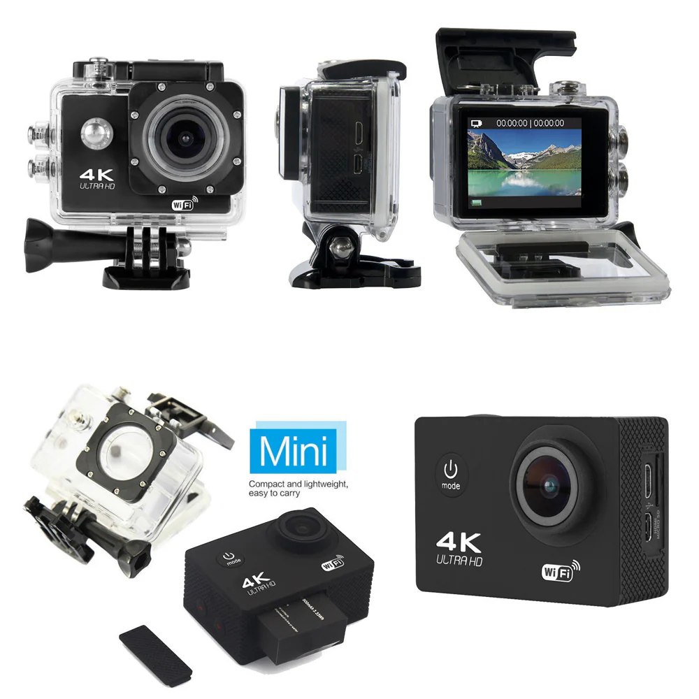 Camera de actiune 4K Ultra HD, WiFi, Impermeabila + Accesorii [6]