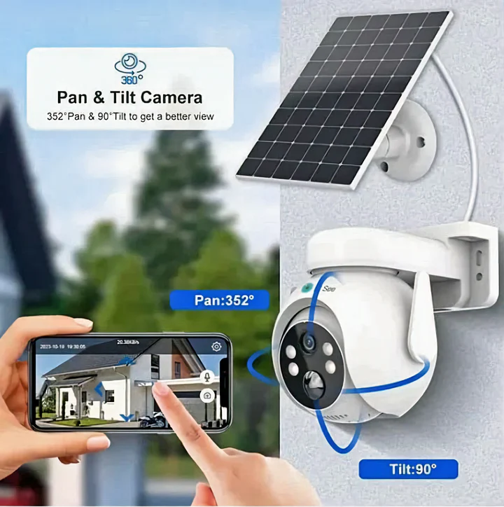 Camera de Securitate 4G Rotativa Full HD 5 MP, intrare SIM, Panou Solar, Vedere Nocturna Color, Microfon si Difuzor integrat [2]
