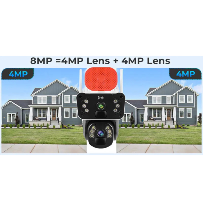 Camera de Supraveghere 4G, 8MP Lentila Dubla PTZ 360°, Panou Solar, Night Vision, Audio Bidirectional, IP66, Card 32GB inclus [11]
