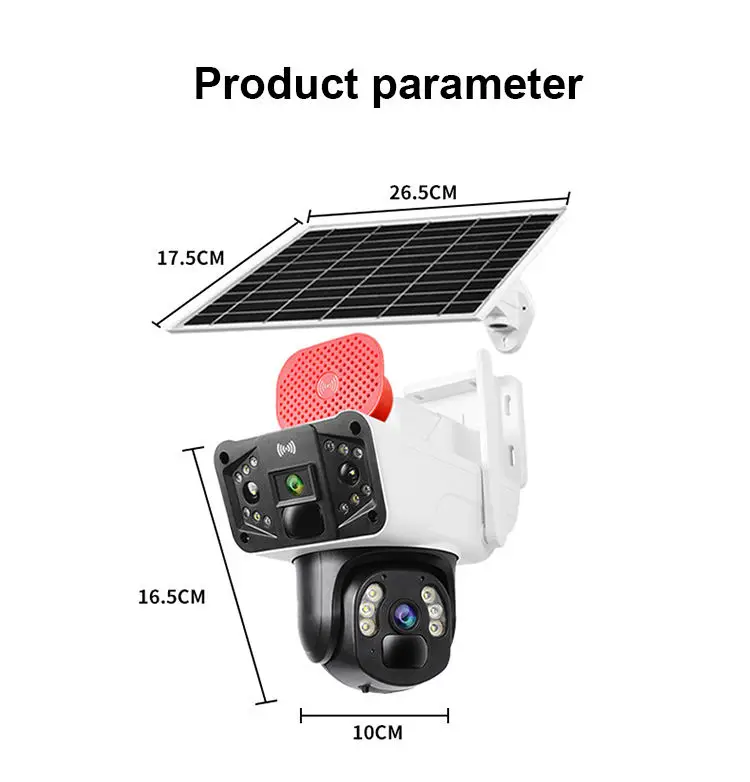 Camera de Supraveghere 4G, 8MP Lentila Dubla PTZ 360°, Panou Solar, Night Vision, Audio Bidirectional, IP66, Card 32GB inclus [10]