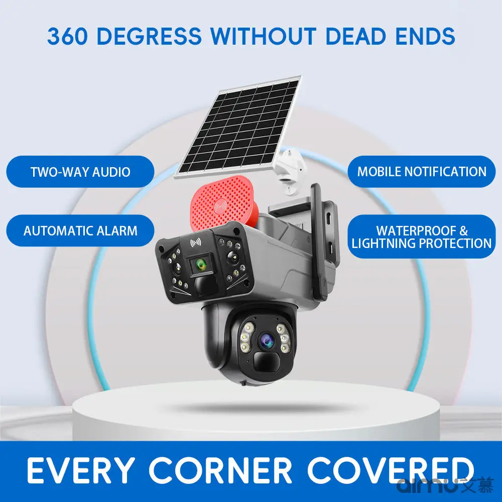 Camera de Supraveghere 4G, 8MP Lentila Dubla PTZ 360°, Panou Solar, Night Vision, Audio Bidirectional, IP66, Card 32GB inclus [7]