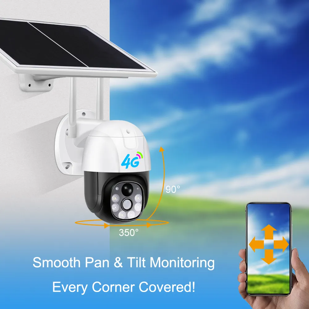 Camera de Supraveghere 4G cartela Sim cu Panou Solar, Full HD 1080p, Rotativa, Alarma, Microfon si Difuzor, Night Vision, Detectie umana, pentru Exterior [3]