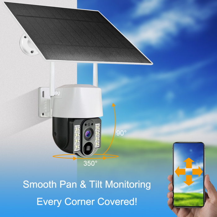Camera de Supraveghere 4G cu cartela Sim, 3MP, Panou Solar, Rotatie dupa obiect, Alarma cu led si voce, Microfon, Difuzor, Infrarosu, Detectie umana, Exterior [3]