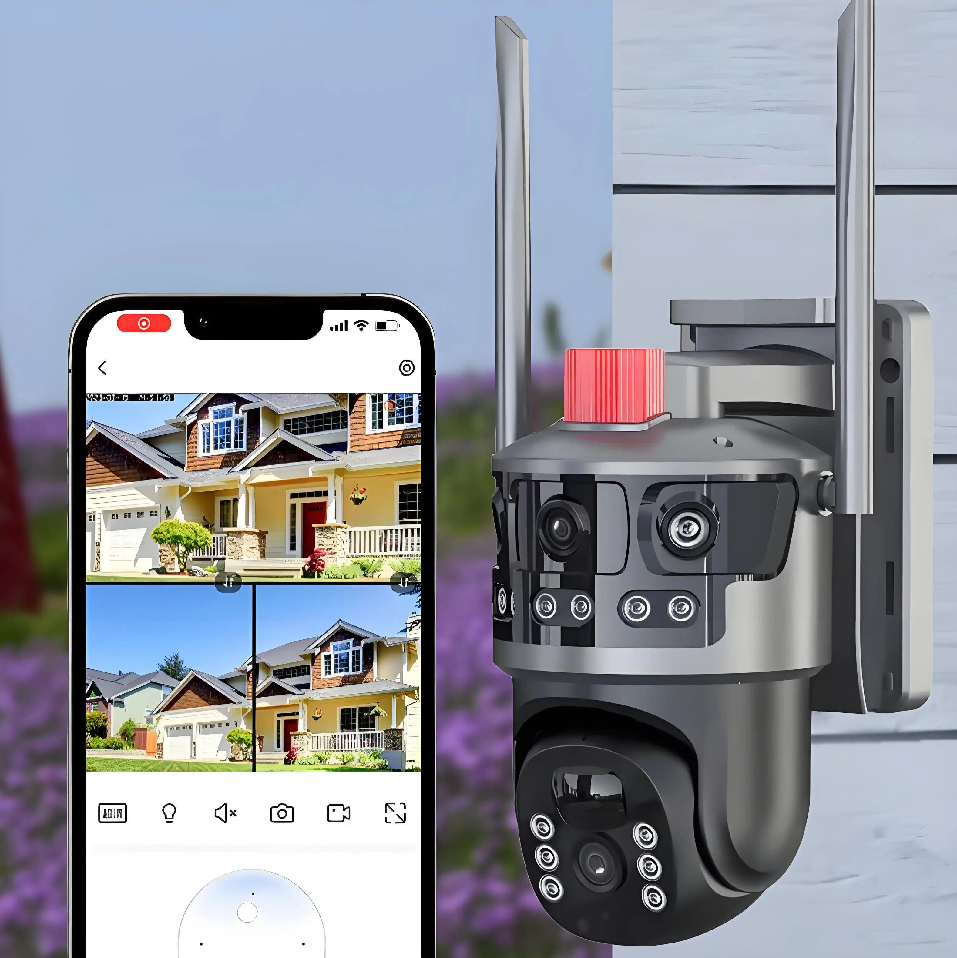 Camera de Supraveghere 4G cu Panou Solar, 12MP Full HD, Vedere Nocturna, Audio Bidirectional, Control din Aplicatie, Include Card 32GB [2]