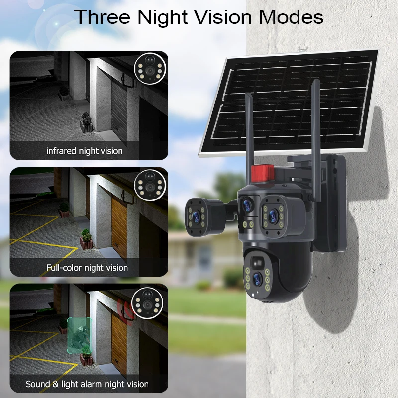 Camera de Supraveghere 4G cu Panou Solar, 12MP Ultra HD, Zoom 10X, Vedere Tripla, Night Vision, Detectare Umana, Card 32GB Inclus [7]