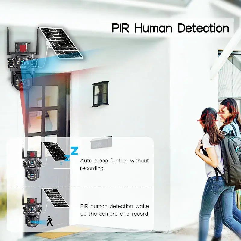 Camera de Supraveghere 4G cu Panou Solar, Lentila Rotativa si Fixa, 6MP Full HD, Detectie Umana AI, Night Vision 30m, Zoom 10X [5]