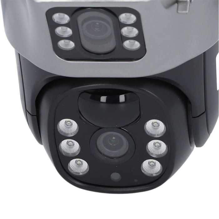 Camera de supraveghere dubla 4G cu panou solar si rotire 355°, 6MP, control telefon, 1080p, vedere nocturna infrarosu [15]