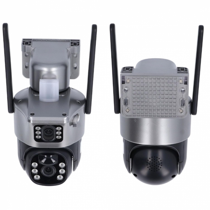 Camera de supraveghere dubla 4G cu panou solar si rotire 355°, 6MP, control telefon, 1080p, vedere nocturna infrarosu [11]