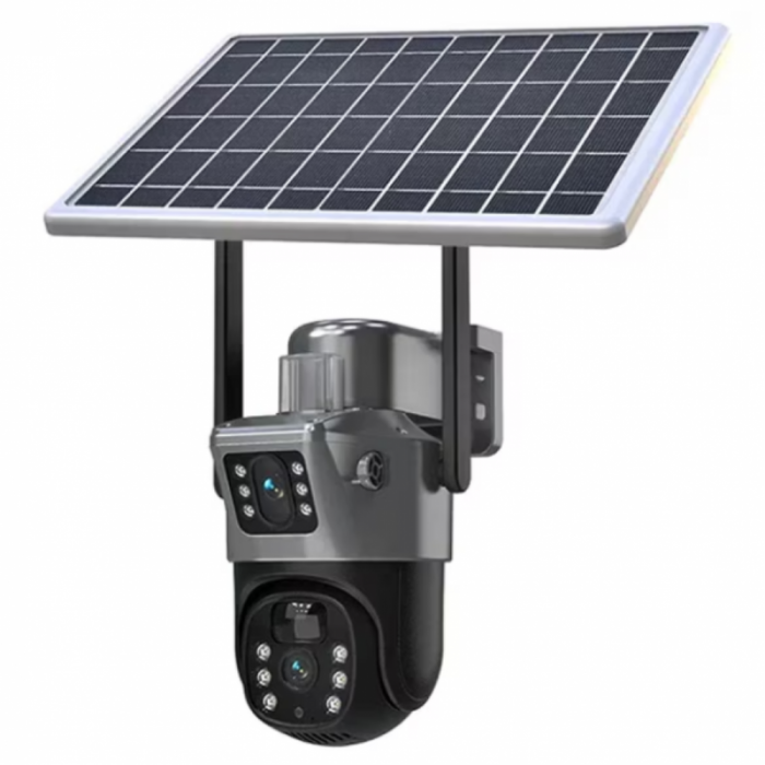 Camera de supraveghere dubla 4G cu panou solar si rotire 355°, 6MP, control telefon, 1080p, vedere nocturna infrarosu [13]