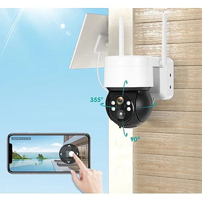 Camera de Supraveghere Jortan cu Panou Solar, WiFi, Senzor de Miscare, Infrarosu, Rotativa, IP66 [8]