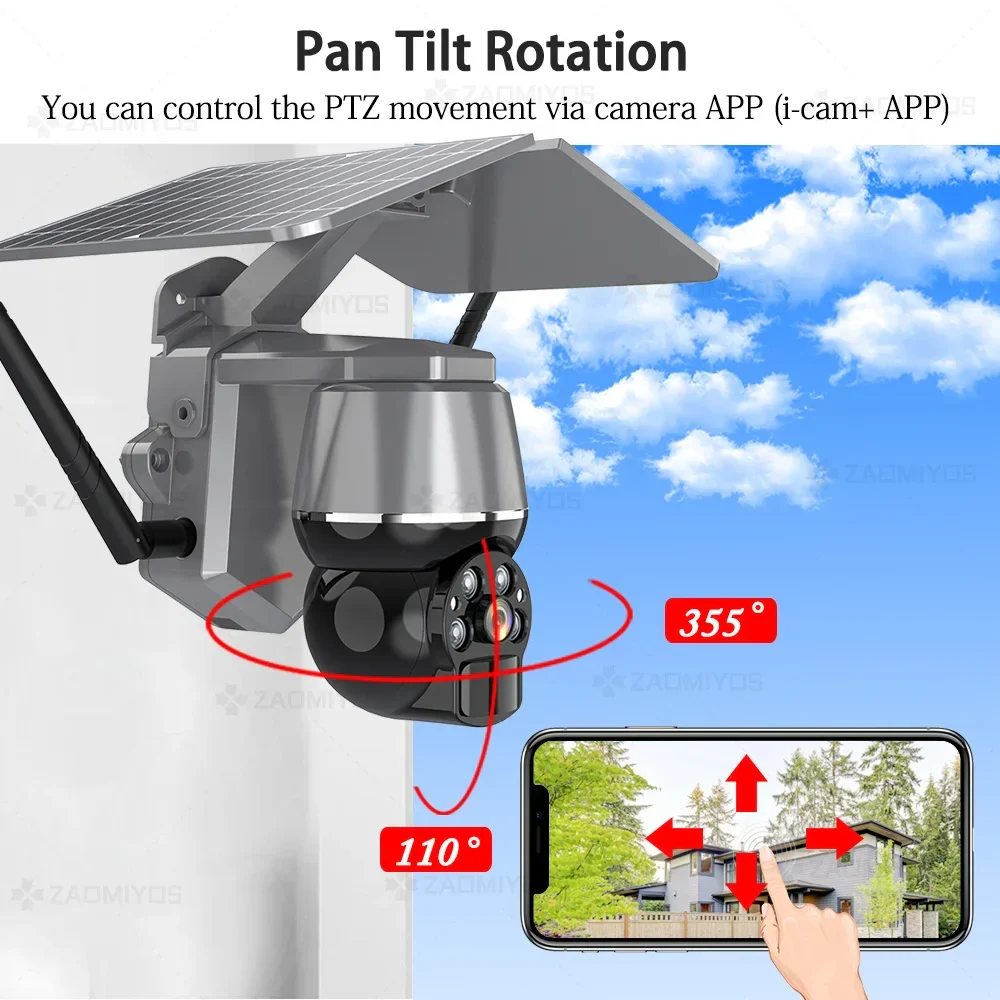 Camera de Supraveghere SIM 4G, 4MP ,exterior, senzor de miscare, panou solar, rotire din aplicatie, Andowl Q-S808 [2]
