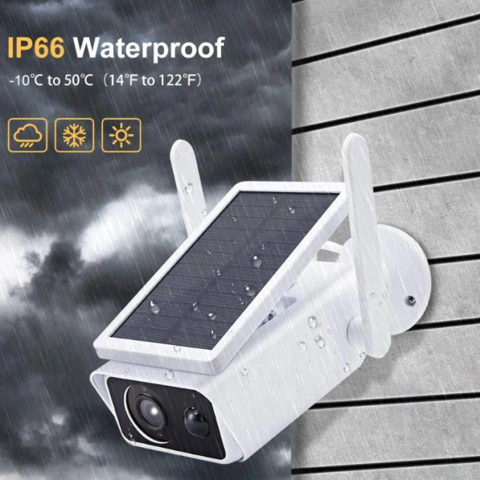 Camera de Supraveghere Solara, FULL HD 1080p, Wireless, Microfon si Difuzor, IP65, Alarma, IR Night Vision [8]