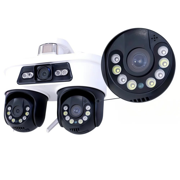 Camera de Supraveghere WiFi 9MP cu 3 Lentile, PTZ, Night Vision Color, Detectare Miscare, IP66, Card Memorie 32GB Inclus [9]