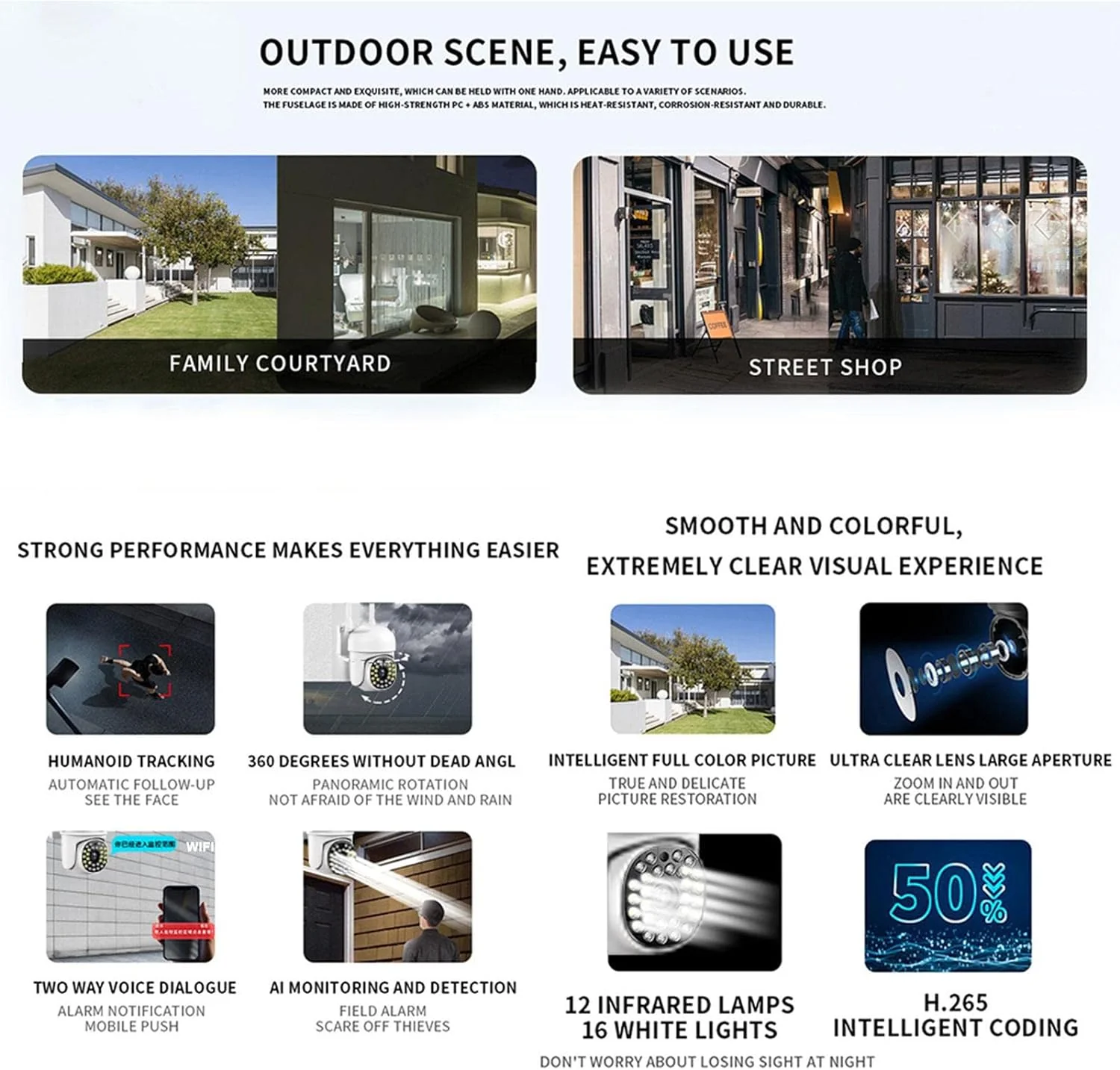 Camera de Supraveghere WiFi, IP66, HD WIRELESS, 2 MP, 1920 X 1080 Pixeli [7]