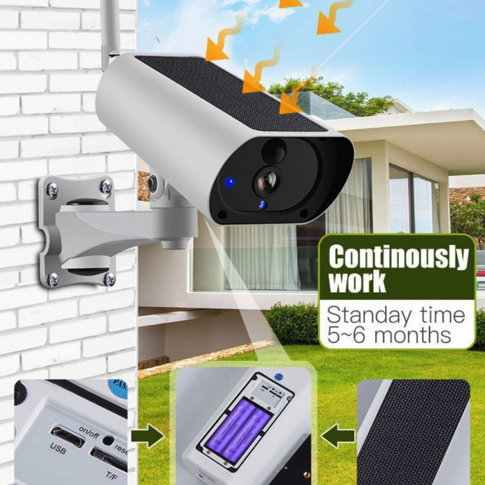 Camera de Supraveghere Solara WiFi, FULL HD, 2MP, Impermeabila, fara cabluri, Acumulatori inclusi [5]