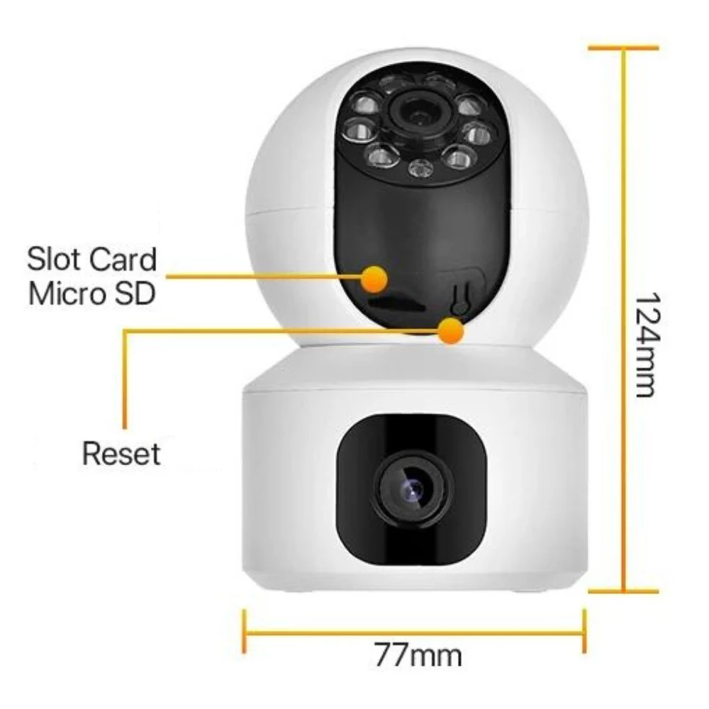 Camera Dubla de Supraveghere pentru Interior, 3MP, WiFi, Rotire 360°, HD, Senzor miscare [10]