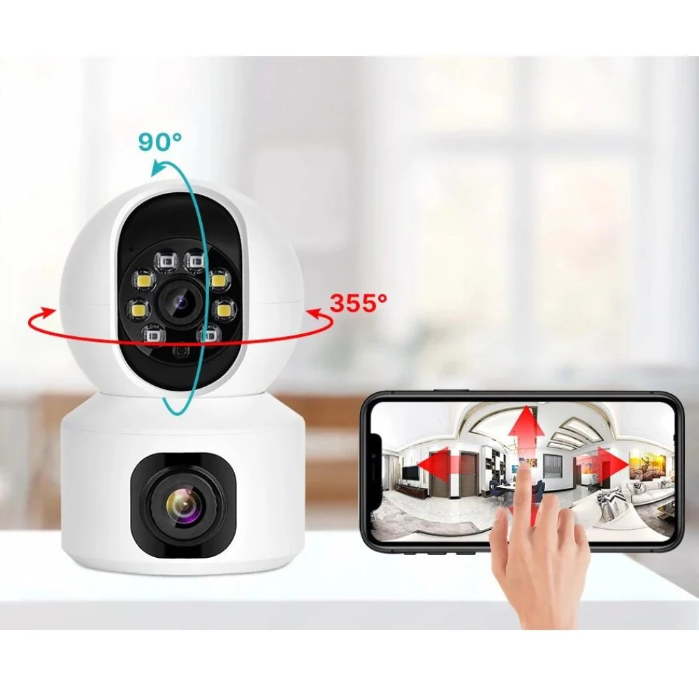 Camera Dubla de Supraveghere pentru Interior, 3MP, WiFi, Rotire 360°, HD, Senzor miscare [2]