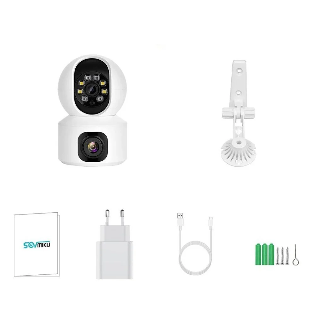 Camera Dubla de Supraveghere pentru Interior, 3MP, WiFi, Rotire 360°, HD, Senzor miscare [9]