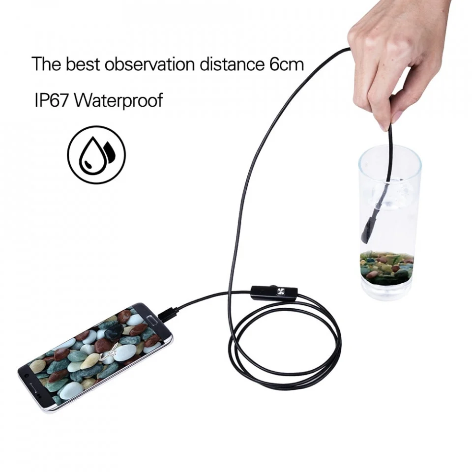 Camera Endoscop Profesional, cablu 5 metri, 6 leduri, waterproof, Android si Windows [6]