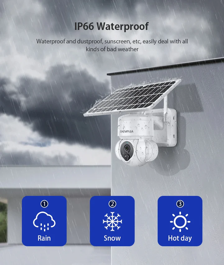 Camera IP Exterioara 4G/5G cu Panou Solar, Slot SIM, Rezolutie 4K, Viziune Nocturnă IR, 3.0MP, Andowl [10]