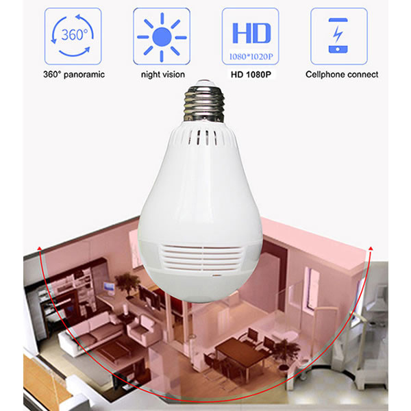 Camera de Supraveghere Tip Bec Inteligent, Wireless Full-HD, 360 grade [5]