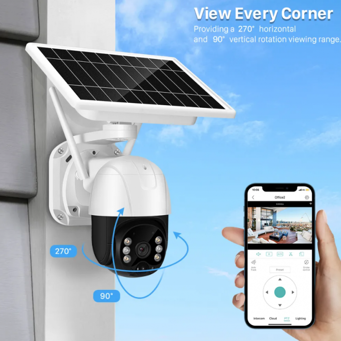 Camera Supraveghere 4G cu Panou Solar, Microfon si Difuzor, Control telefon, Rotativa, Full HD 1080p, V380 PRO [4]