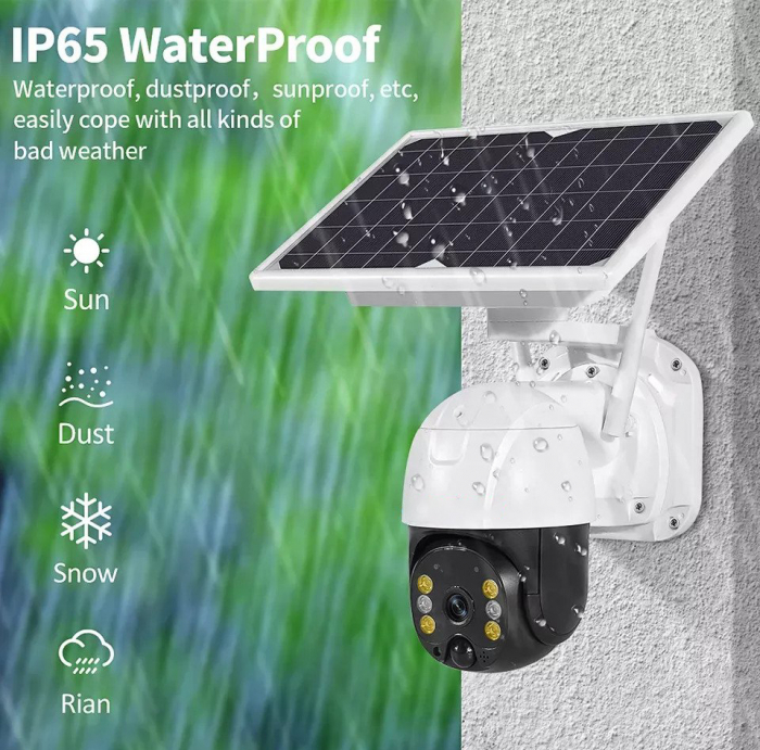 Camera Supraveghere 4G cu Panou Solar, Microfon si Difuzor, Control telefon, Rotativa, Full HD 1080p, V380 PRO [7]