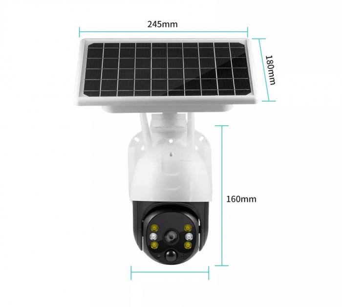 Camera Supraveghere 4G cu Panou Solar, Microfon si Difuzor, Control telefon, Rotativa, Full HD 1080p, V380 PRO [9]