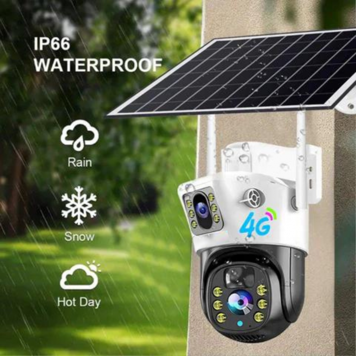 Camera Supraveghere 4G Dubla cu Panou Solar, Ultra HD, Dual Camera 6MP, Incarcare Solara, Rotire Din Aplicatie, Rezistenta La Apa, Infrarosu, Microfon si Difuzor [8]