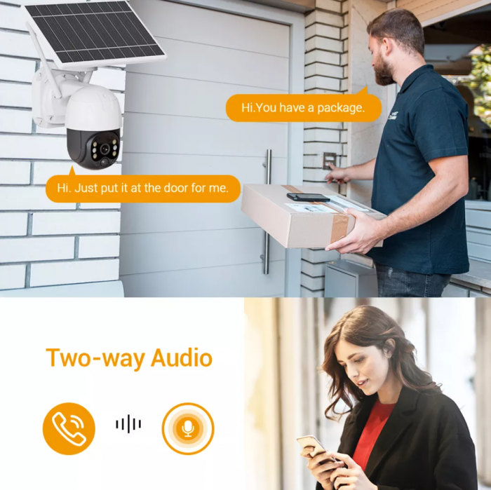 Camera Supraveghere cu Panou Solar, WiFi, Rotativa, Microfon si Difuzor [3]