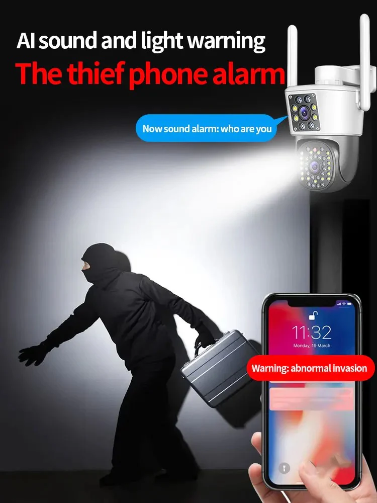 Camera Supraveghere Dubla Jortan, 3+3MP Full HD, Detectie Umana, Microfon si Difuzor, Vedere clara noaptea [5]