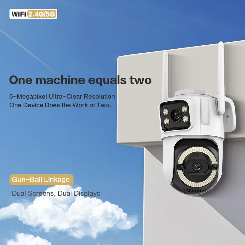 Camera Supraveghere WiFi Exterior 6MP Dual Lens PTZ, Night Vision, Detectie Miscare Umana, Audio Bidirectional, IP66, Card 32GB inclus [9]