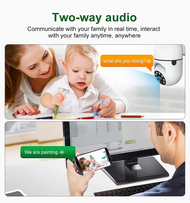 Camera Supraveghere WiFi Jortan pentru interior, Senzor de Miscare, Rotativa, fara fir, Supraveghere bebe [5]