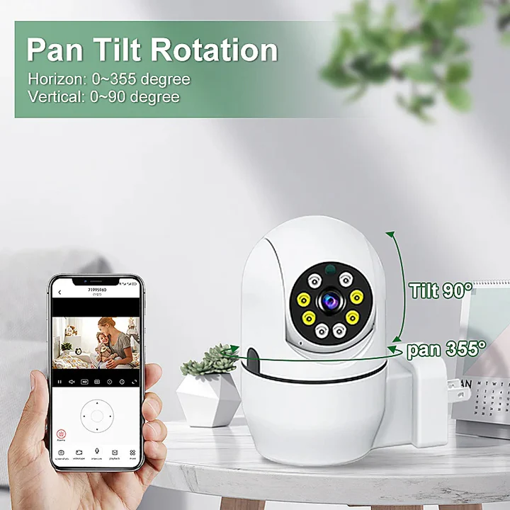 Camera Supraveghere WiFi Jortan pentru interior, Senzor de Miscare, Rotativa, fara fir, Supraveghere bebe [2]