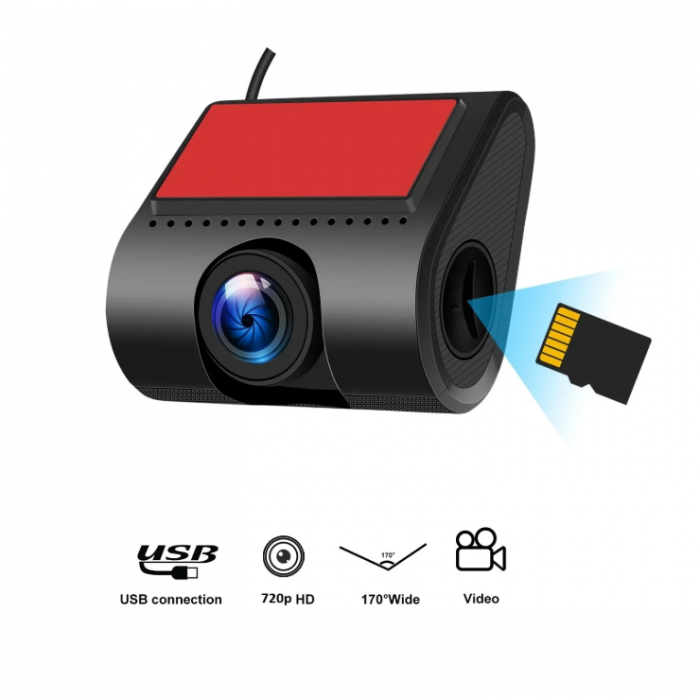 Camera Trafic Auto de Bord, DVR HD 720P, conectare USB [2]