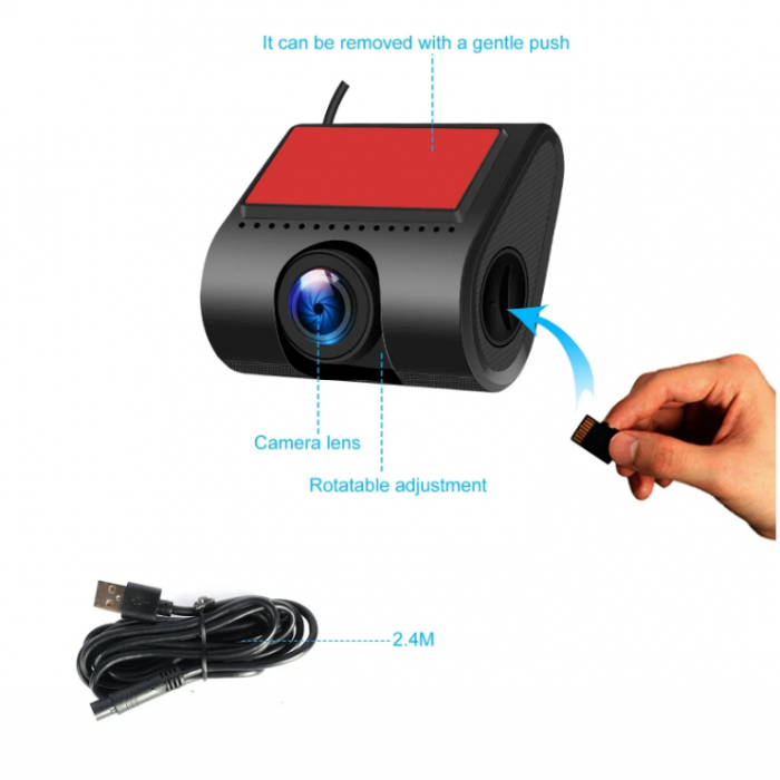 Camera Trafic Auto de Bord, DVR HD 720P, conectare USB [4]