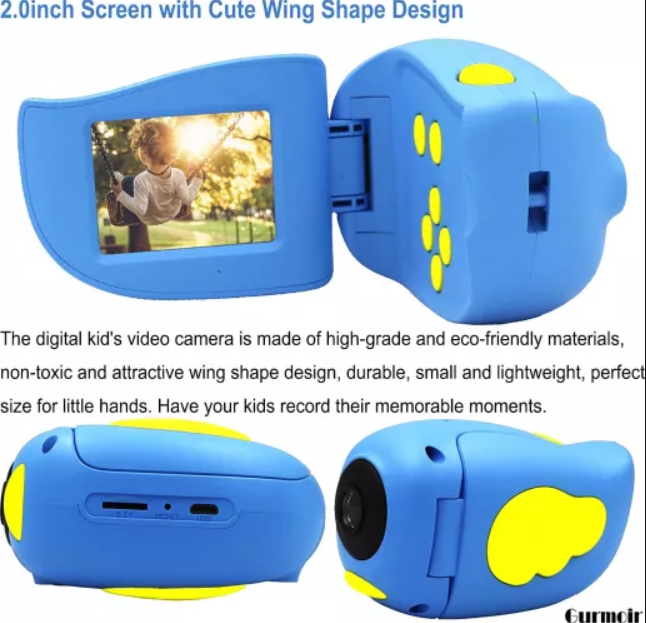 Camera video-foto digitala interactiva cu jocuri pentru copii, full-hd, ecran 2 inch, 1080p, rezistenta la socuri  Galben sau ROZ [7]