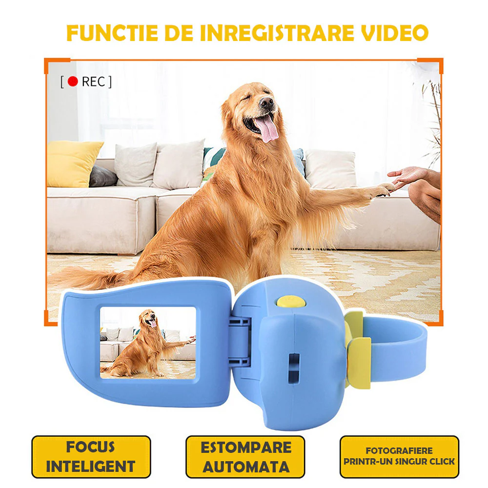 Camera video-foto digitala interactiva cu jocuri pentru copii, full-hd, ecran 2 inch, 1080p, rezistenta la socuri  Galben sau ROZ [3]