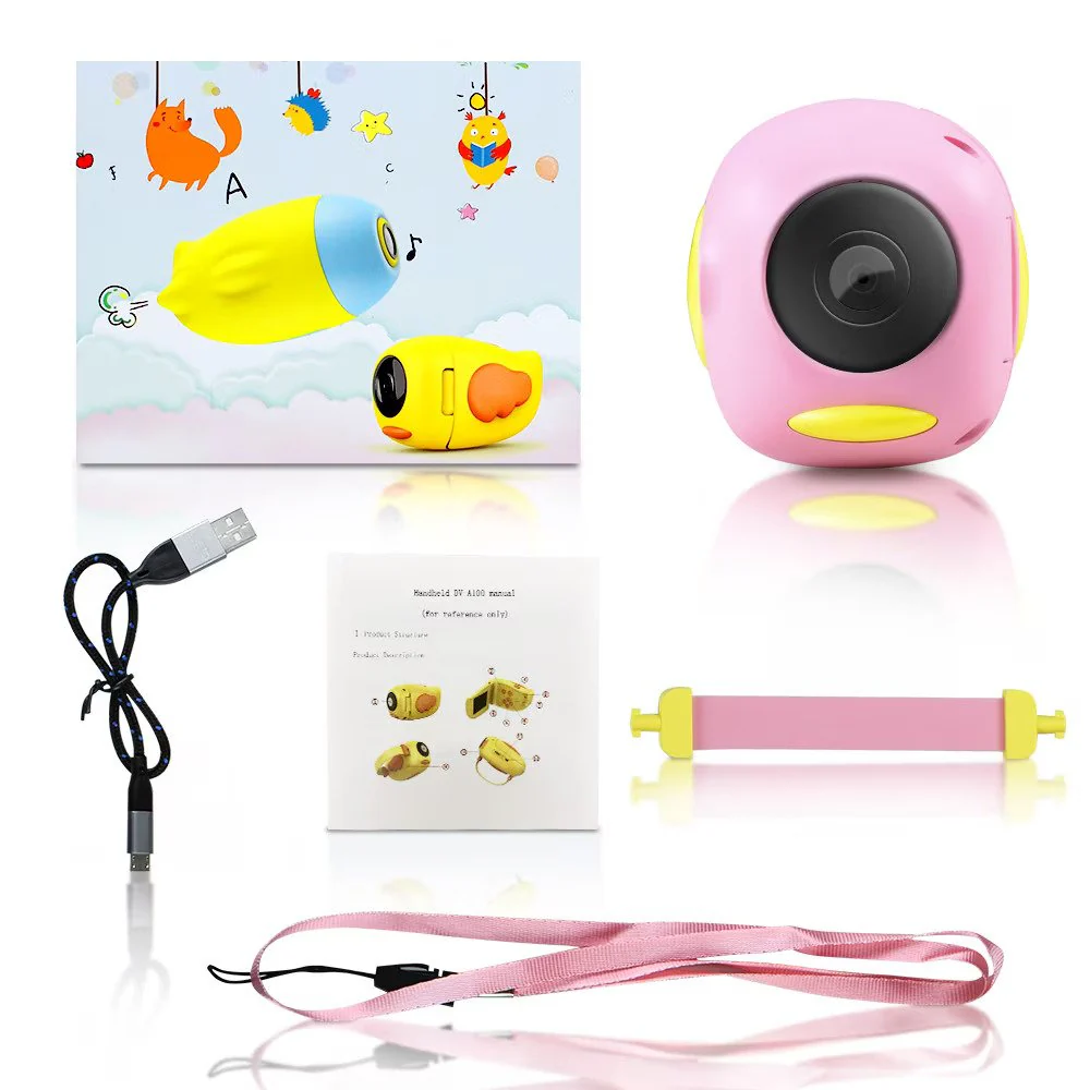 Camera video-foto digitala interactiva cu jocuri pentru copii, full-hd, ecran 2 inch, 1080p, rezistenta la socuri  Galben sau ROZ [4]