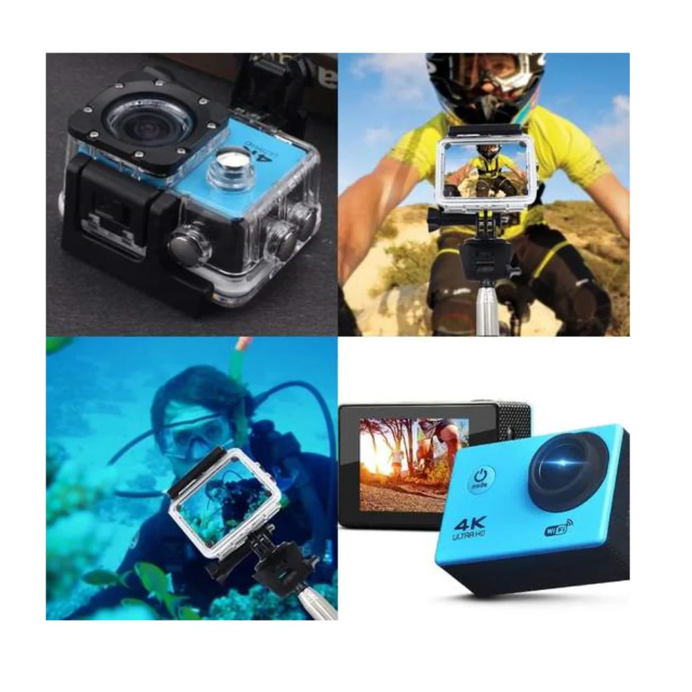 Camera Video Sport 4K 16MP, cu Telecomanda, 30fps, filmari acvatice, + Accesorii [3]