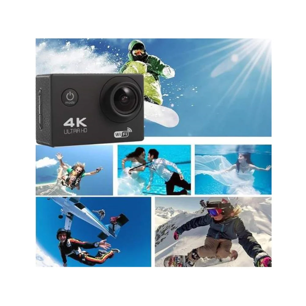 Camera Video Sport 4K 16MP, cu Telecomanda, 30fps, filmari acvatice, + Accesorii [4]