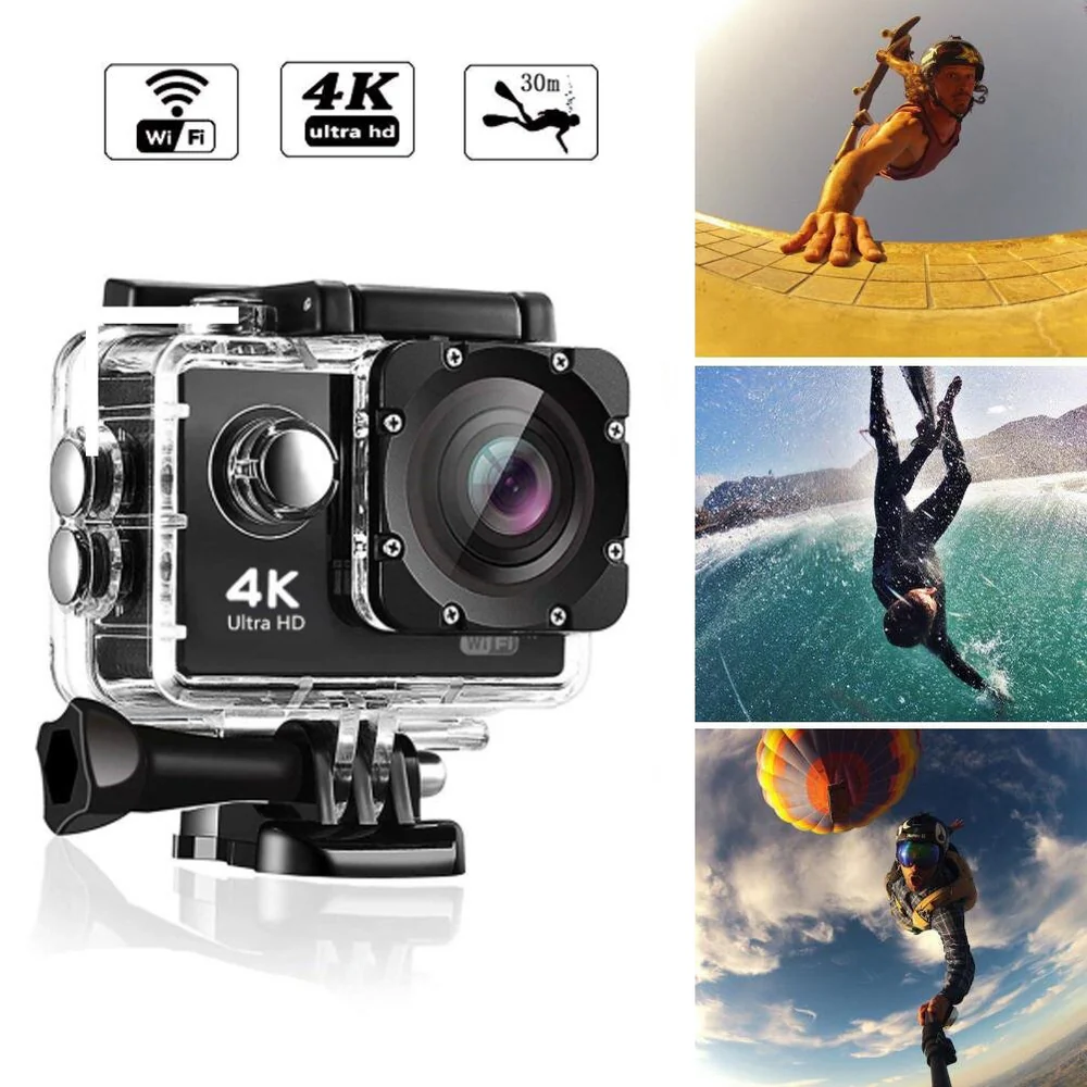 Camera Video Sport 4K 16MP, cu Telecomanda, 30fps, filmari acvatice, + Accesorii [6]
